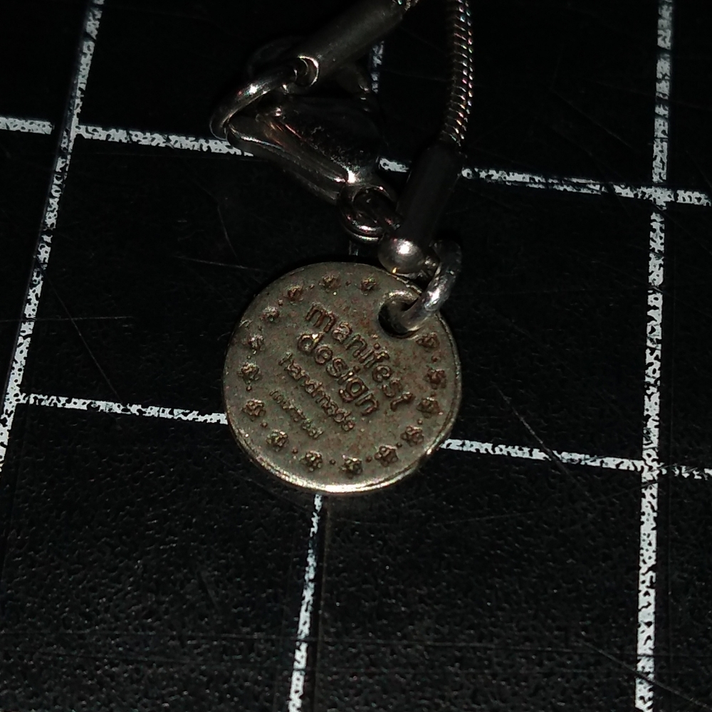 Silver Tone Necklace & Pendant, Manifest Design, Abstract, Rhinestones, … - Picture 6 of 6